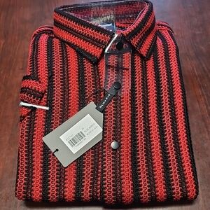 COPY - Barabaras | Black and Red Striped Men's Shirt | M-Slim Fit